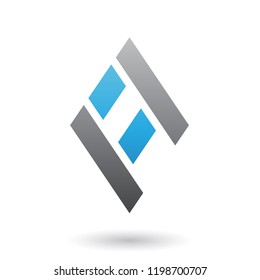 Ilustración vectorial de la letra A con forma de diamante azul y negro aislada en un fondo blanco