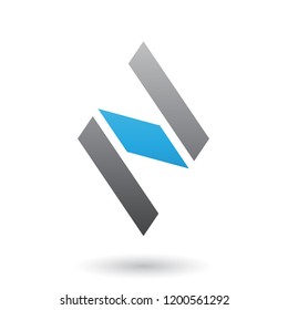 Vector Illustration of Blue and Black Diamond Shaped Letter N isolated on a White Background - Powered by Shutterstock - Get 15% off with code: PIKWIZARD15