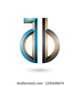 Vector Illustration of Blue and Black Key-like Symbol of Letters A and B isolated on a White Background