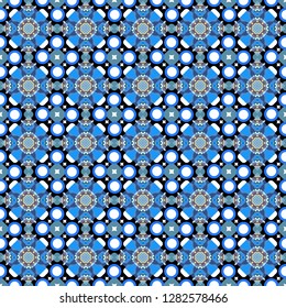 Vector illustration. Blue, black and white abstract background painted geometry shine and layer element seamless pattern.