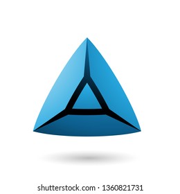 Vector Illustration of Blue and Bold 3d Triangle isolated on a white background