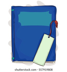 Vector Illustration of Blue Book with Bookmark