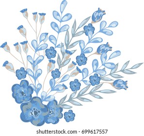 vector illustration of blue bouquet