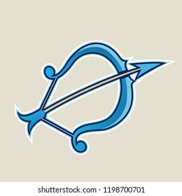 Vector Illustration of Blue Bow and Arrow Cartoon Icon isolated on a White Background