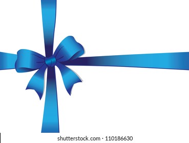 Vector illustration of a Blue bow isolated on white.