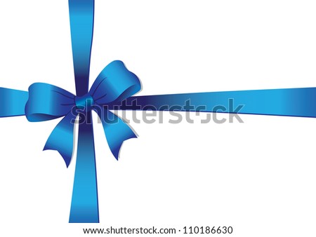 Vector illustration of a Blue bow isolated on white.