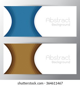 Vector illustration of blue brown Text space gap abstract curves background with on gray background