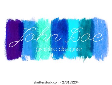 Vector illustration of blue brush strokes. Vector paint strokes for logo and text
