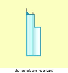 vector illustration blue buildings