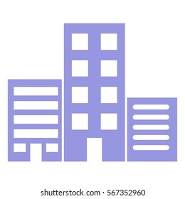 Ilustración vectorial del icono de los edificios azules
