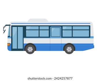 Ilustración vectorial del bus azul