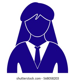 Vector Illustration of Blue Business Woman Icon
