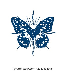  ilustración vectorial de una mariposa azul