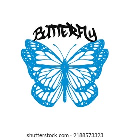 vector illustration of blue butterfly concept