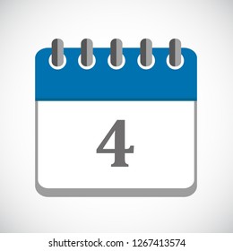 vector illustration of blue calendar 4 icon EPS10