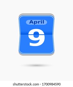 Vector illustration of blue calendar on light background.