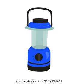 Vector illustration of a blue camping lantern isolated on a white background.
