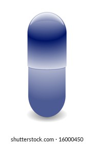 Vector illustration of a blue capsule on a white background