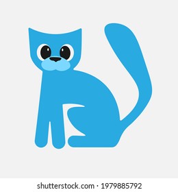 Vektorgrafik der blauen Katze 