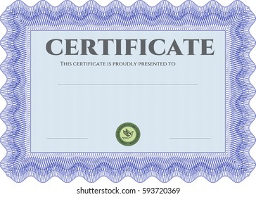 Vector illustration of  Blue Vector certificate background. Modern style
