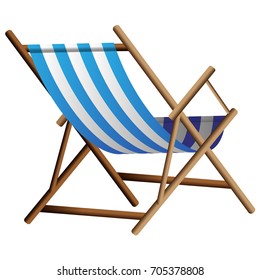 Vector  illustration of blue chaise lounge  on transparent background 