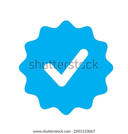 Vector illustration of blue checkmark, verification icon isolated on white background. Vector illustration.