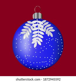 Vector illustration - blue Christmas ball, Christmas decor.