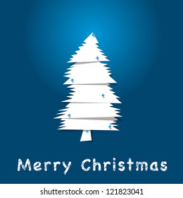 Vector illustration of a blue Christmas card.