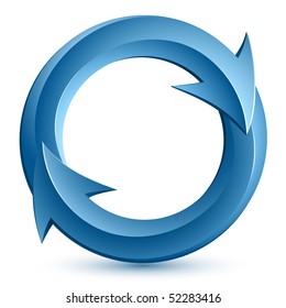 Vector illustration of blue circular arrows