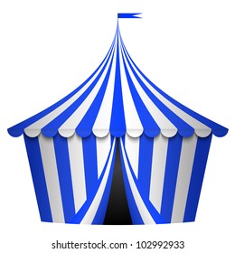 Vector Illustration Of Blue Circus Tent