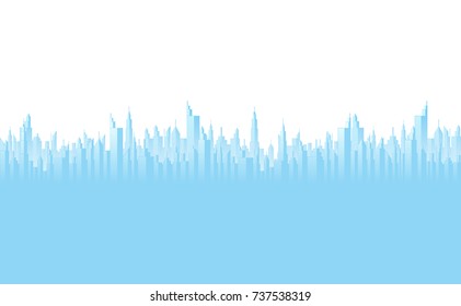 Vector illustration of Blue cityscape silhouette
