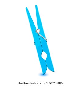 Vector illustration of blue clothespin