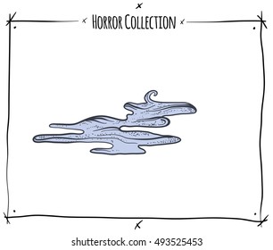 vector illustration with blue cloud fog on white background