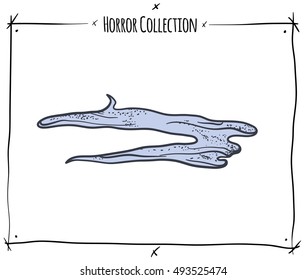 vector illustration with blue cloud fog on white background