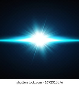 Vector illustration of a blue color. Glow light effect. Vector illustration. Christmas flash. dust,shining sun, bright flash. 