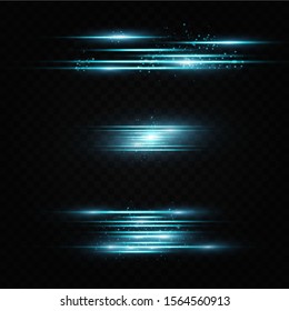 Vector illustration of a blue color. Light effect. Abstract laser beams of light. Chaotic neon rays of light .