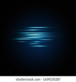 Vector illustration of a blue color. Light effect. Abstract laser beams of light. Chaotic neon rays of light .
