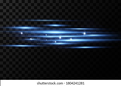 Vector illustration of a blue color. Light effect. Abstract laser beams of light. Chaotic neon rays of light .