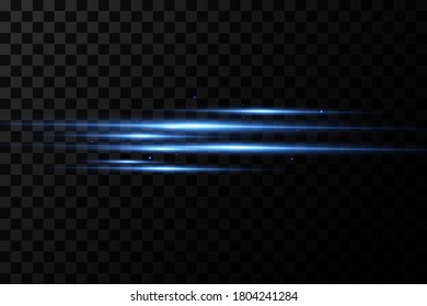 Vector illustration of a blue color. Light effect. Abstract laser beams of light. Chaotic neon rays of light .