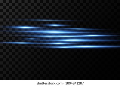 Vector illustration of a blue color. Light effect. Abstract laser beams of light. Chaotic neon rays of light .