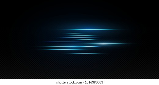 Vector illustration of a blue color. Light effect. Abstract laser beams of light. Chaotic neon rays of light .