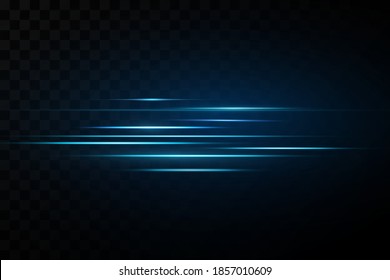 Vector illustration of a blue color. Light effect. Abstract laser beams of light. Chaotic neon rays of light .