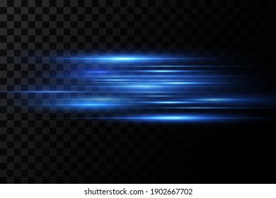 Vector illustration of a blue color. Light effect. Abstract laser beams of light. Chaotic neon rays of light .
