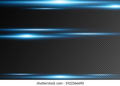 Vector illustration of a blue color. Light effect. Abstract laser beams of light. Chaotic neon rays of light . 