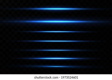 Vector illustration of a blue color. Light effect. Abstract laser beams of light. Chaotic neon rays of light .