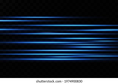 Vector illustration of a blue color. Light effect. Abstract laser beams of light. Chaotic neon rays of light .