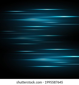 Vector illustration of a blue color. Light effect. Abstract laser beams of light. Chaotic neon rays of light .