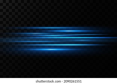 Vector illustration of a blue color. Light effect. Abstract laser beams of light. Chaotic neon rays of light 