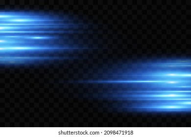 Vektorgrafik einer blauen Farbe. Lichteffekt. Abstrakte Laserstrahlen des Lichts. Chaotische Neonrochen des Lichts 