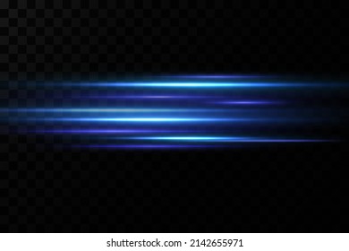 Vector illustration of a blue color. Light effect. Abstract laser beams of light. Chaotic neon rays of light 